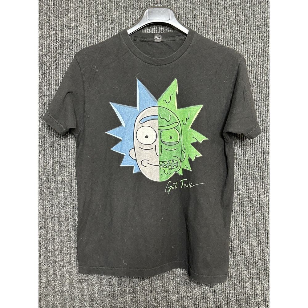 Rick & Morty Shirt Adult Large Black Cartoon Adult Swim Casual Outdoors Mens